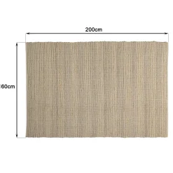 Tapis rectangulaire 160 x 230 cm jute et coton beige / noir