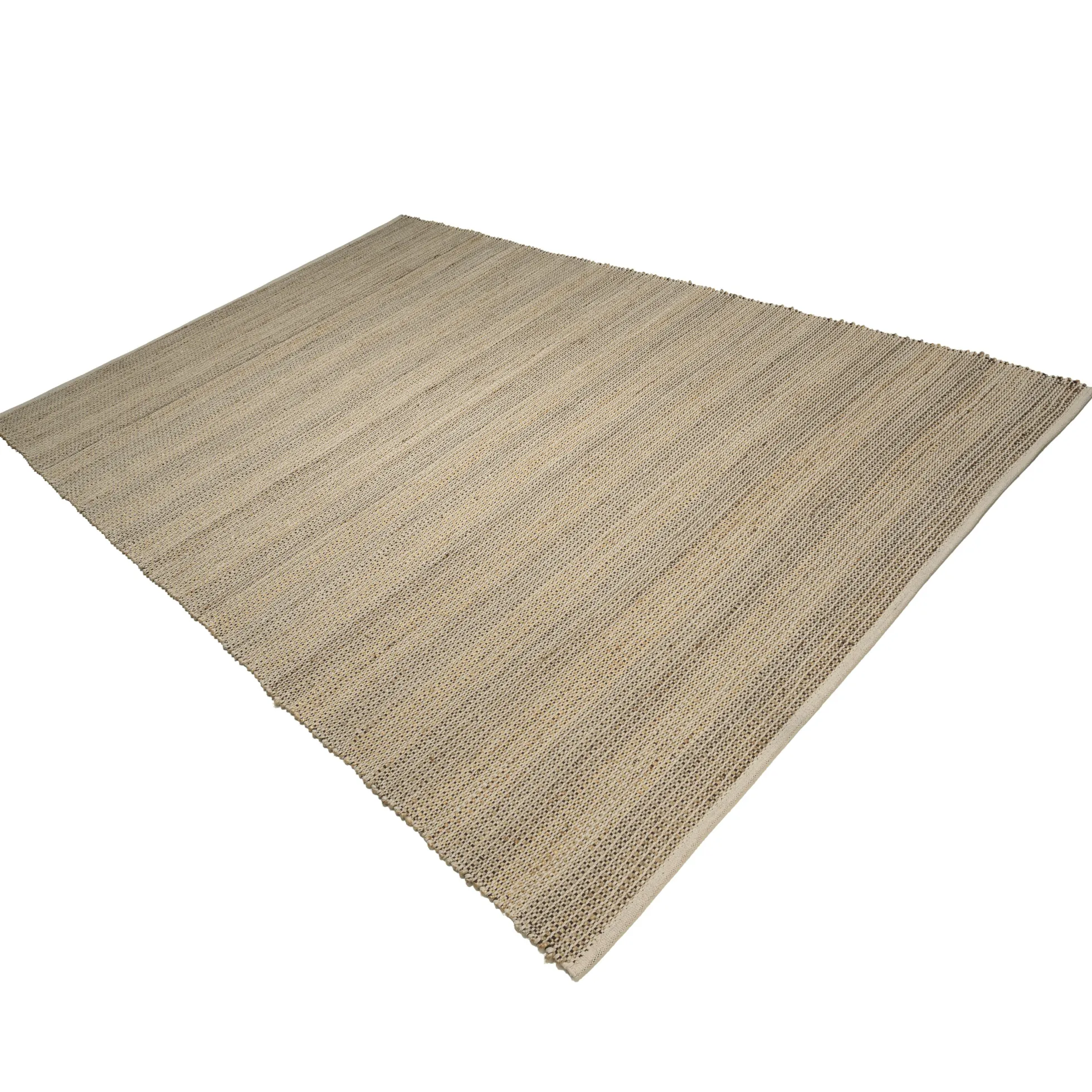 Tapis rectangulaire 200 x 290 cm jute et coton beige / noir