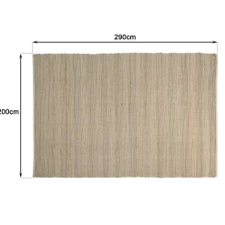 Tapis rectangulaire 200 x 290 cm jute et coton beige / noir