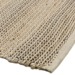 Tapis rectangulaire 200 x 290 cm jute et coton beige / noir
