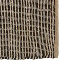 Tapis rectangulaire 160 x 230 cm jute et coton marron / noir