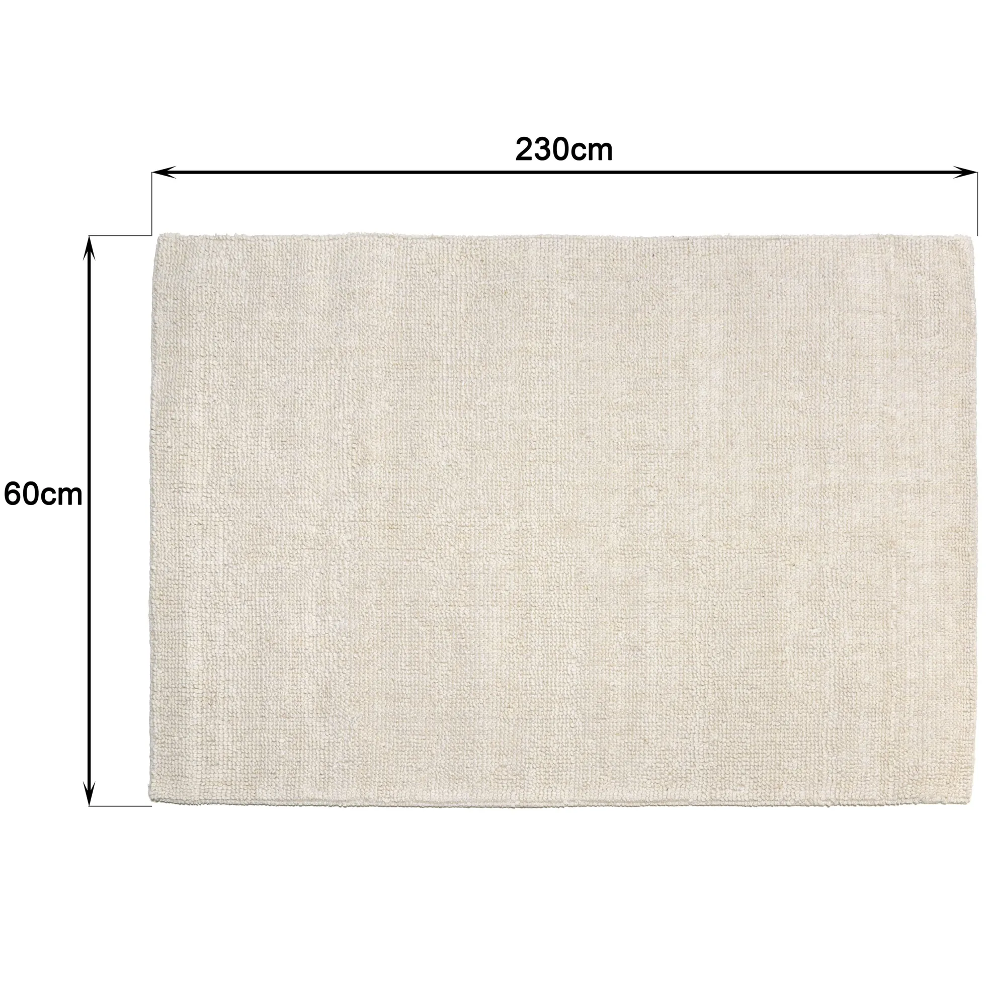 Tapis rectangulaire 160 x 230 cm laine bouclée ivoire