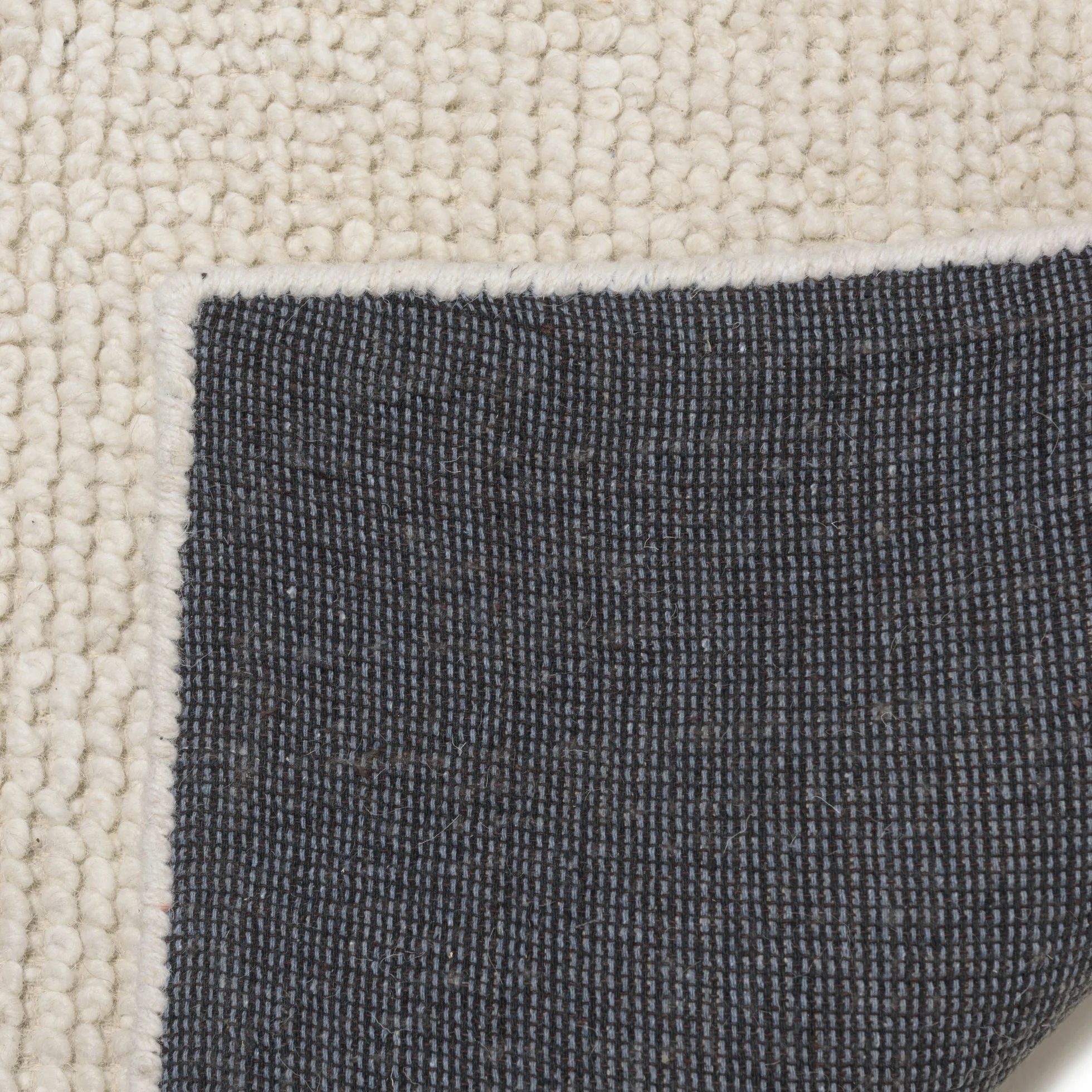 Tapis rectangulaire 160 x 230 cm laine bouclée ivoire