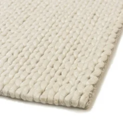 Tapis rectangulaire 200 x 290 cm laine tissée écrue