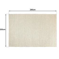 Tapis rectangulaire 200 x 290 cm laine tissée écrue