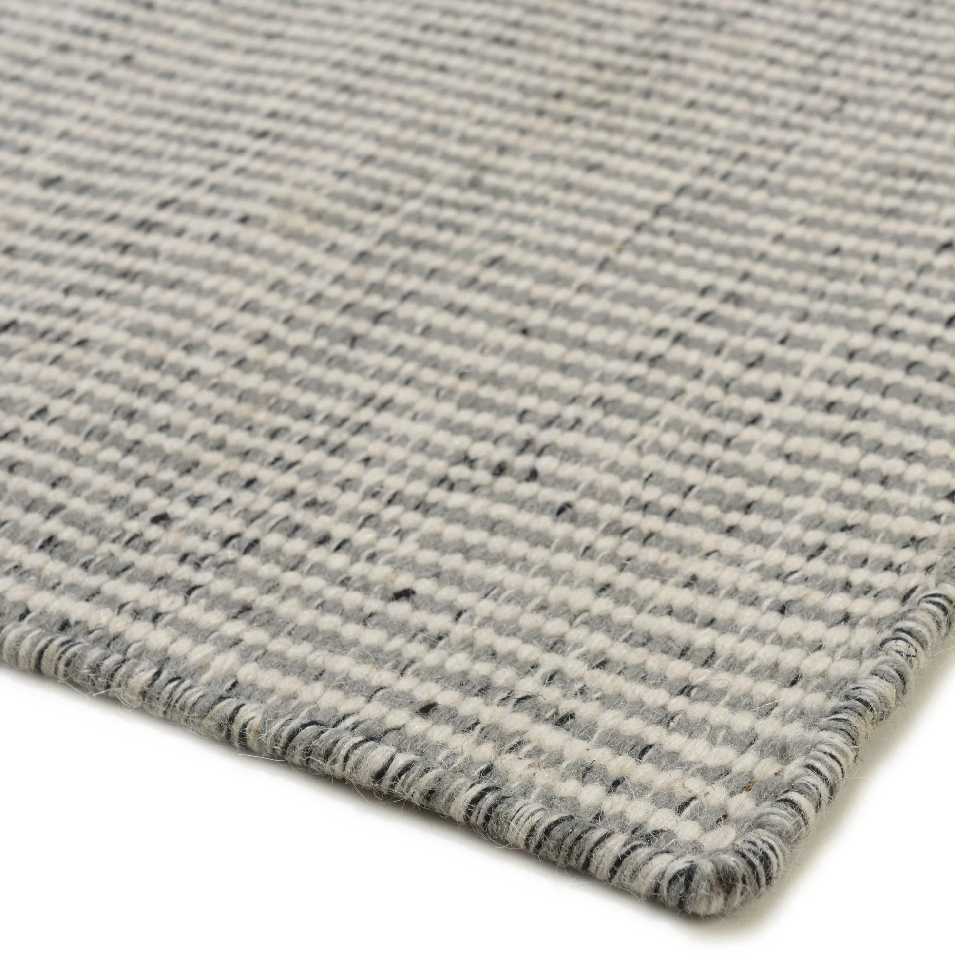 Tapis rectangulaire 200 x 290 cm laine tissée gris chiné