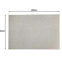 Tapis rectangulaire 200 x 290 cm laine tissée gris chiné
