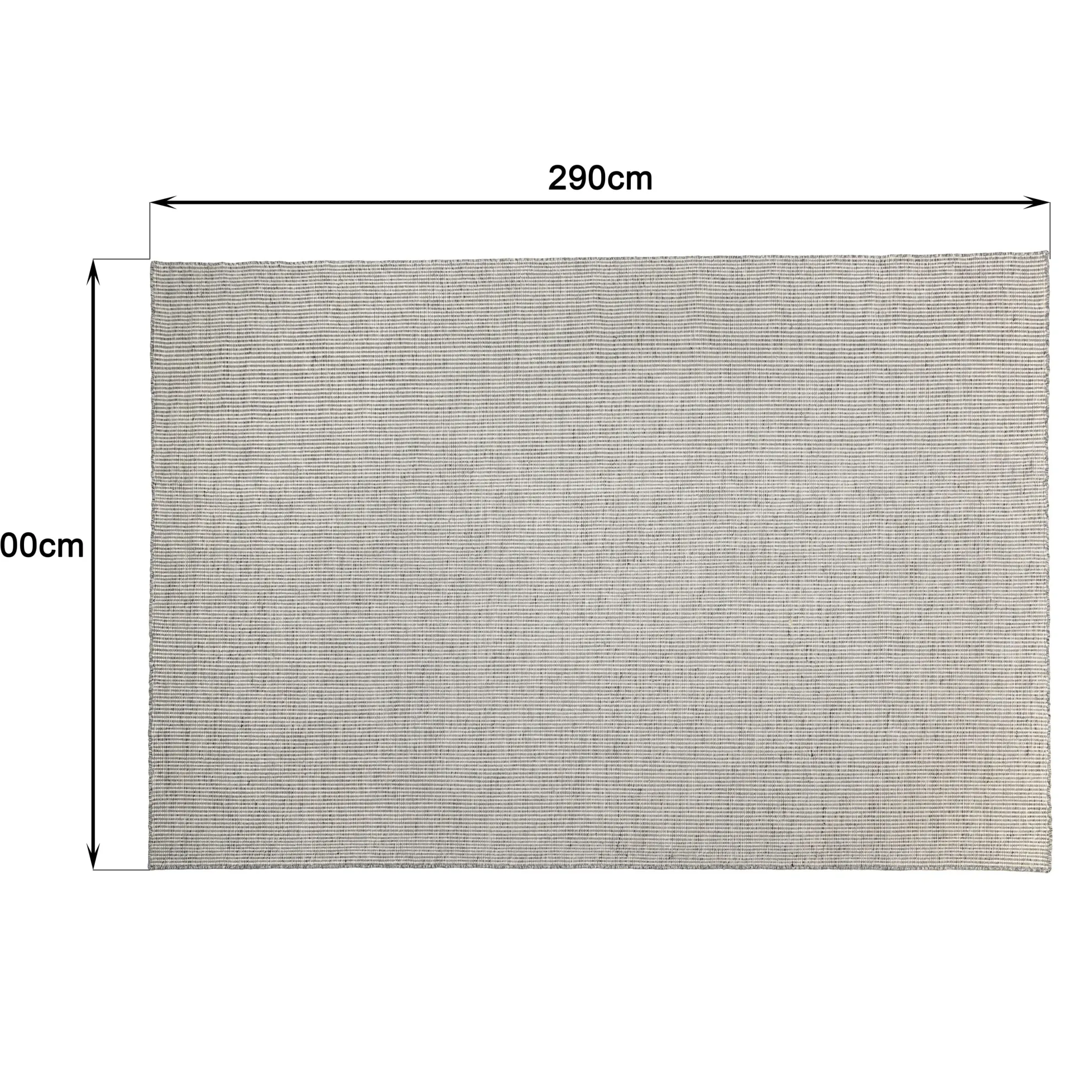 Tapis rectangulaire 200 x 290 cm laine tissée gris chiné