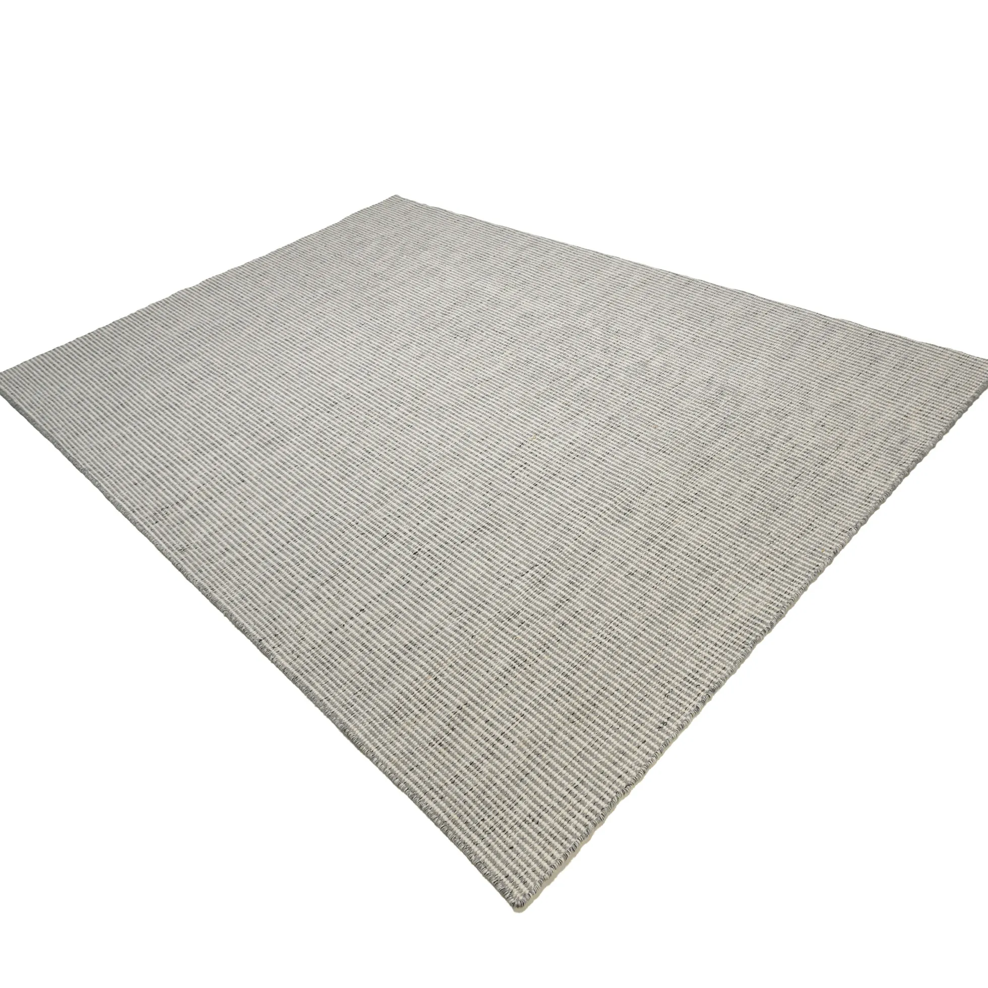 Tapis rectangulaire 160 x 230 cm laine tissée gris chiné
