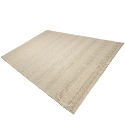 Tapis rectangulaire 200 x 290 cm laine bandes tissées lin