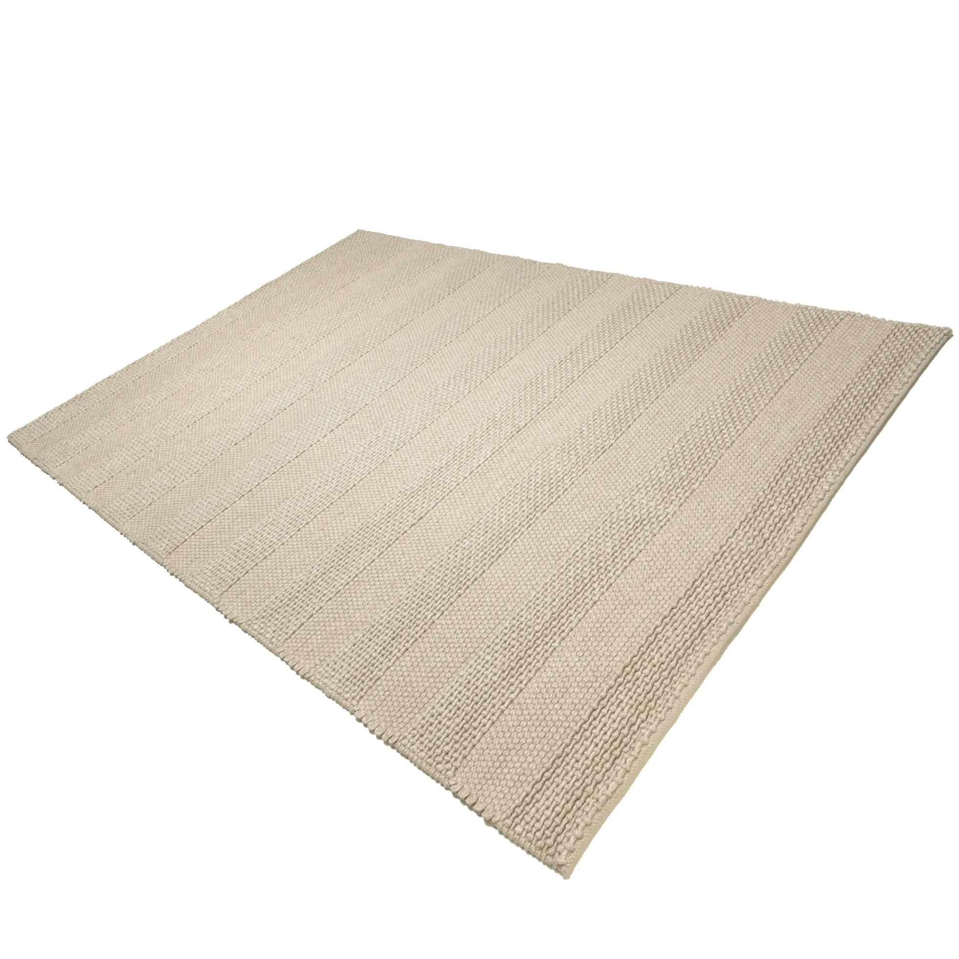 Tapis rectangulaire 200 x 290 cm laine bandes tissées lin
