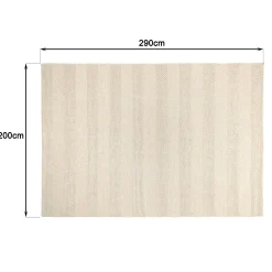 Tapis rectangulaire 200 x 290 cm laine bandes tissées lin