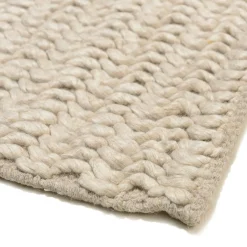 Tapis rectangulaire 160 x 230 cm laine tissée beige