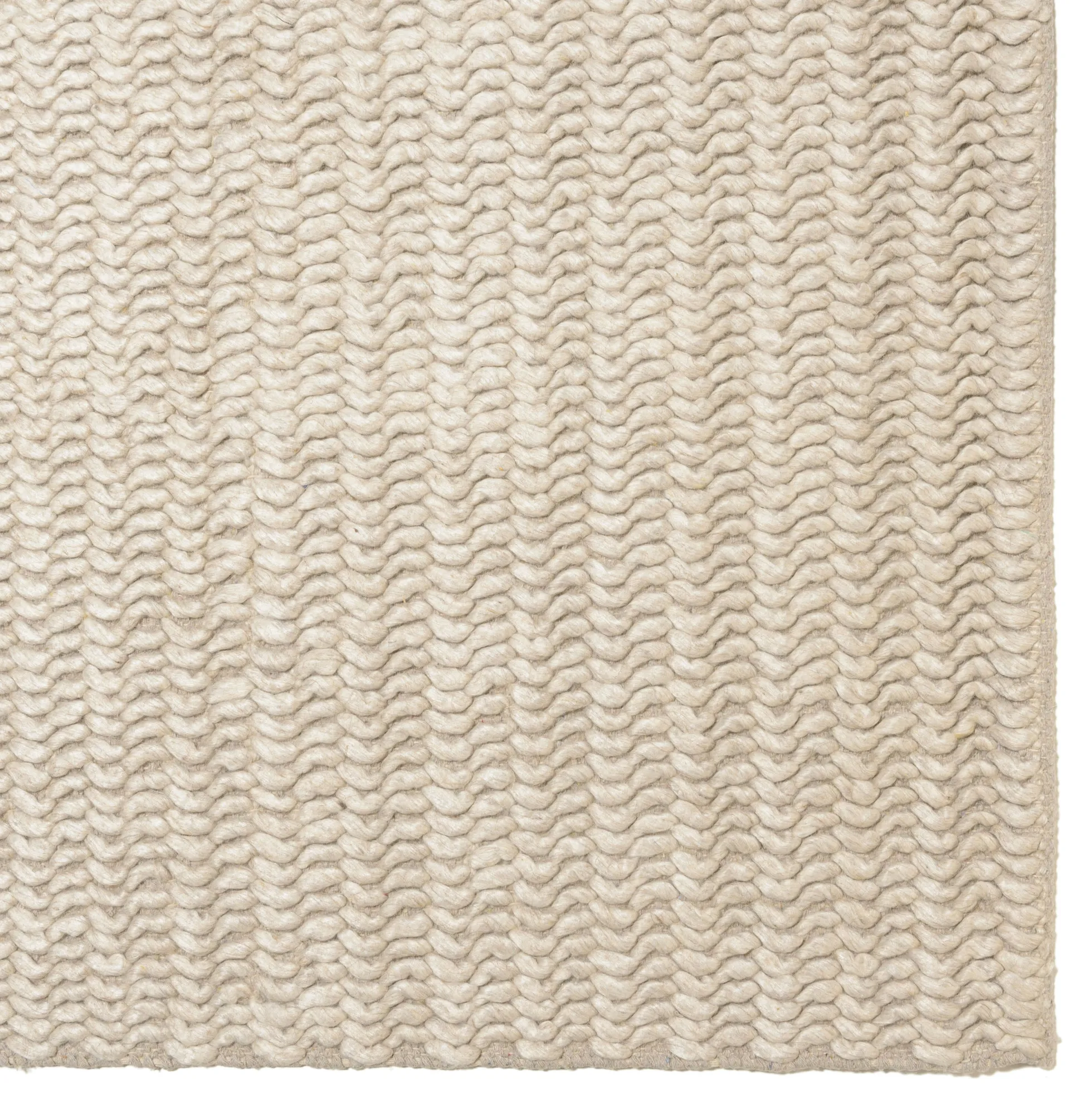 Tapis rectangulaire 160 x 230 cm laine tissée beige