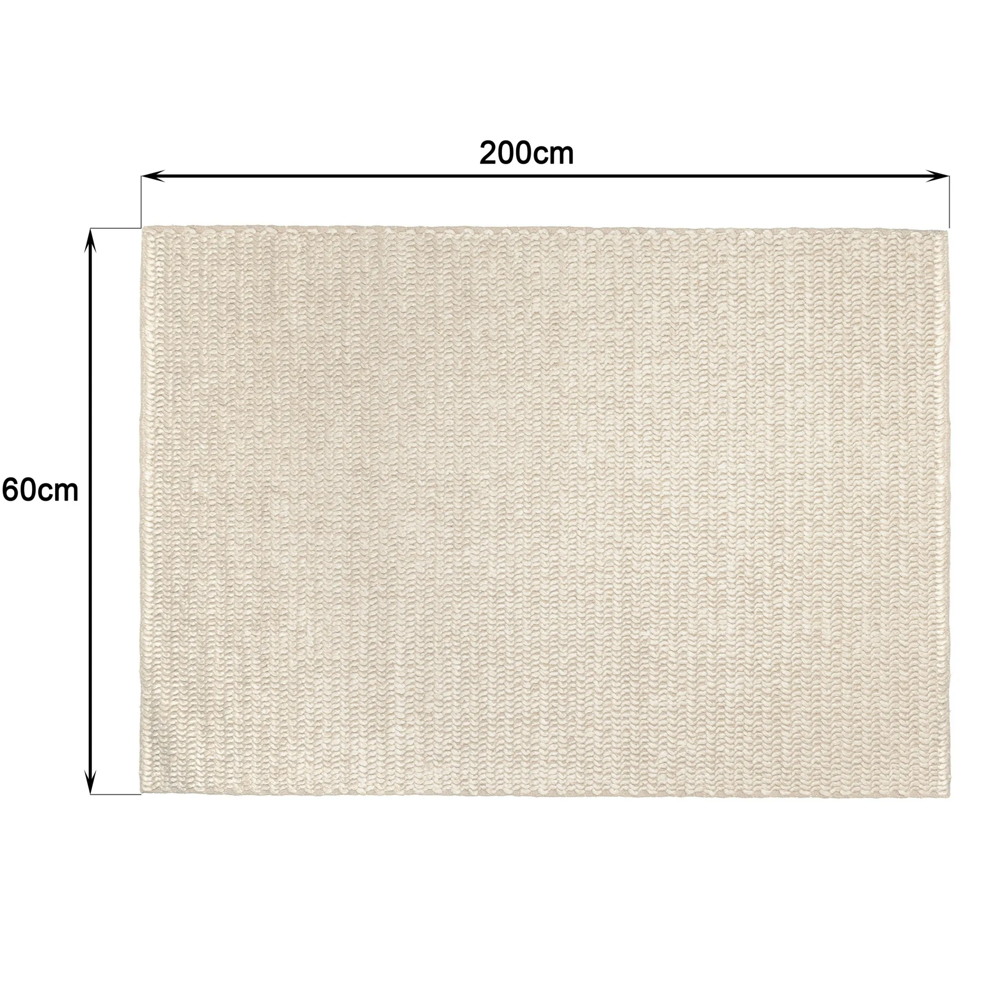 Tapis rectangulaire 160 x 230 cm laine tissée beige