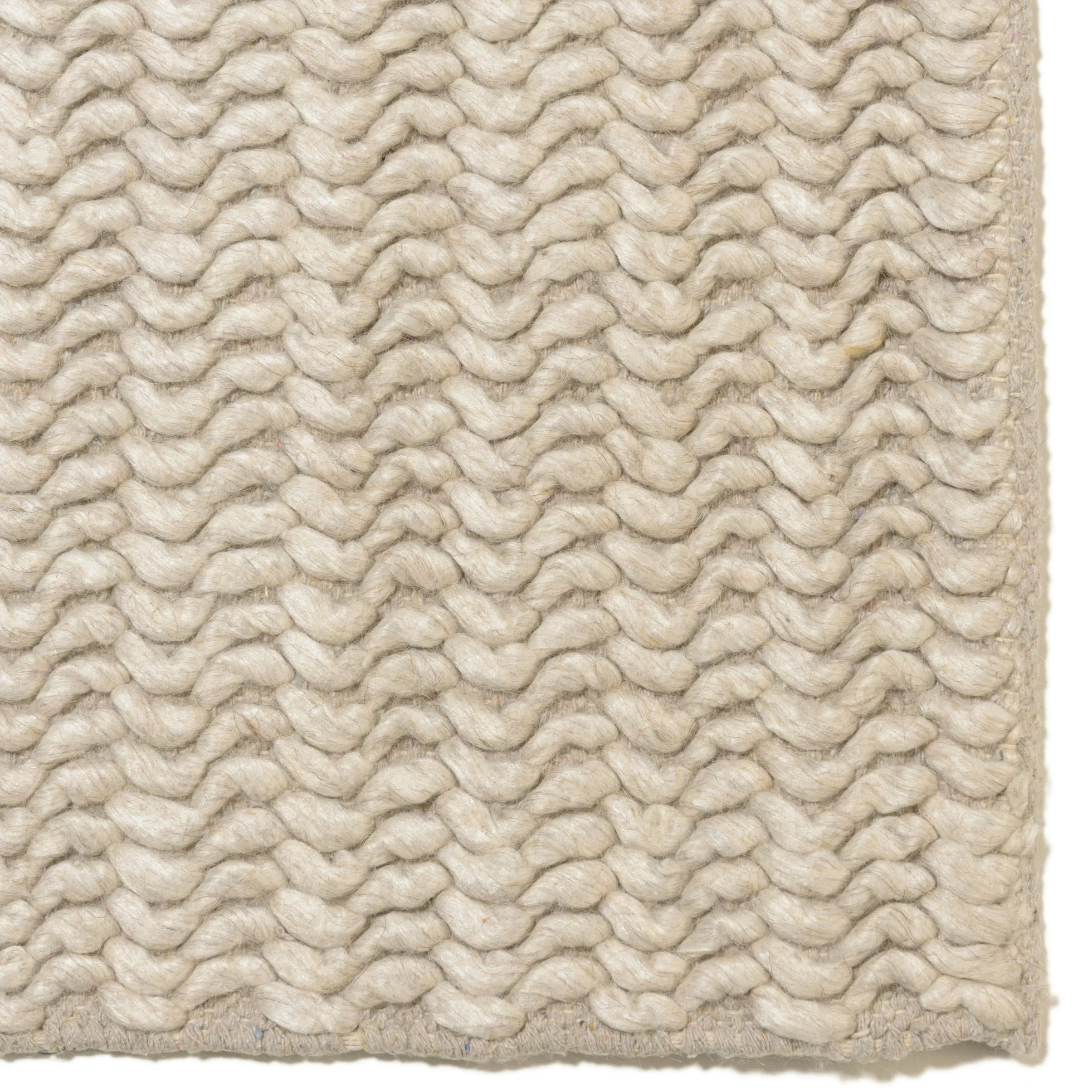 Tapis rectangulaire 160 x 230 cm laine tissée beige