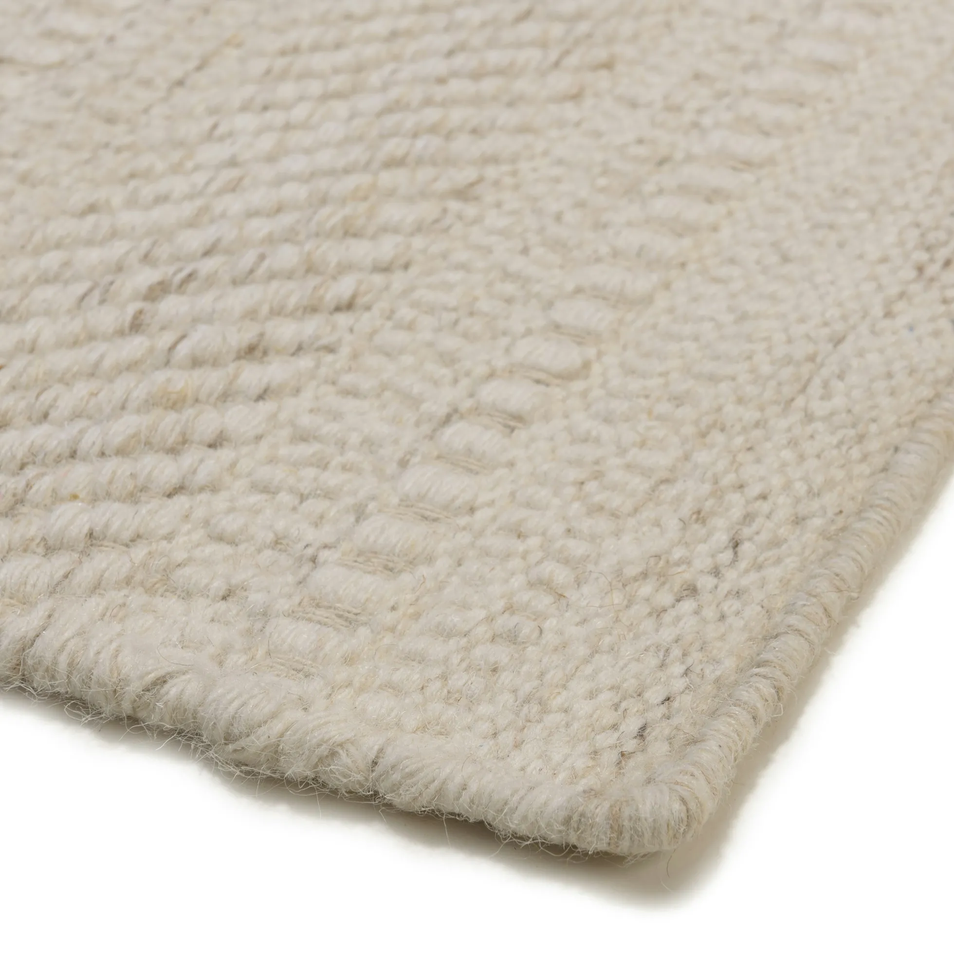 Tapis rectangulaire 200 x 290 cm laine tressage naturel