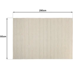 Tapis rectangulaire 200 x 290 cm laine tressage naturel