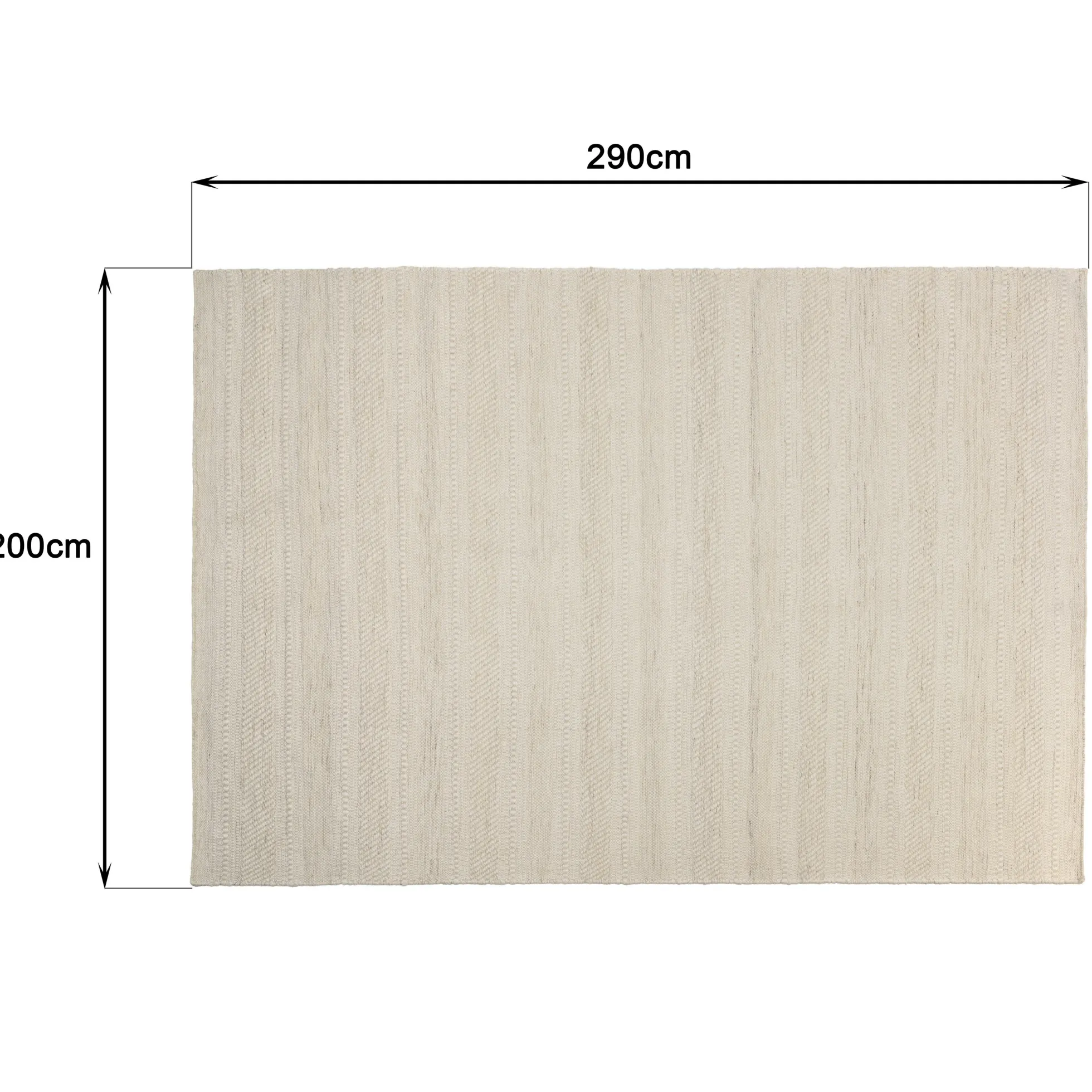 Tapis rectangulaire 200 x 290 cm laine tressage naturel