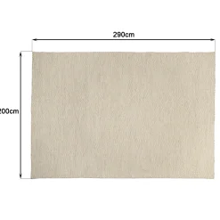 Tapis rectangulaire 200 x 290 cm laine tissée marron chiné