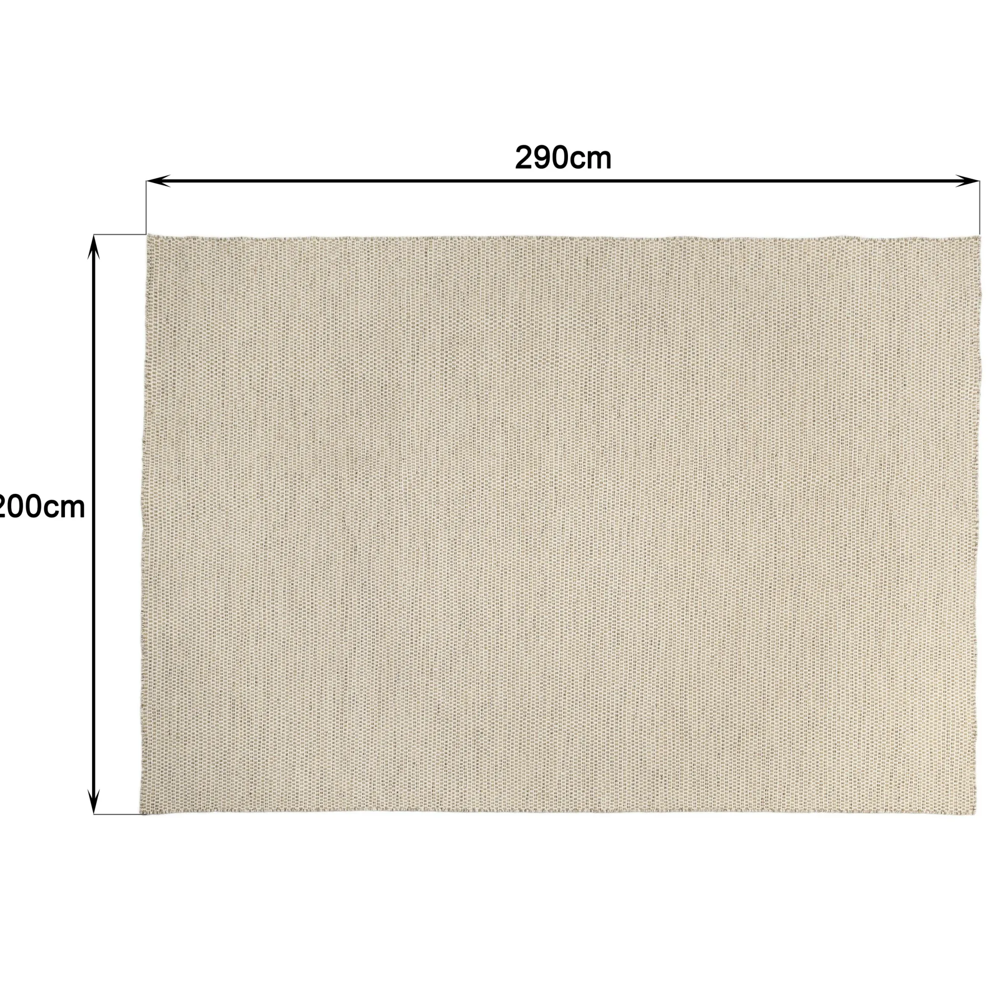 Tapis rectangulaire 200 x 290 cm laine tissée marron chiné