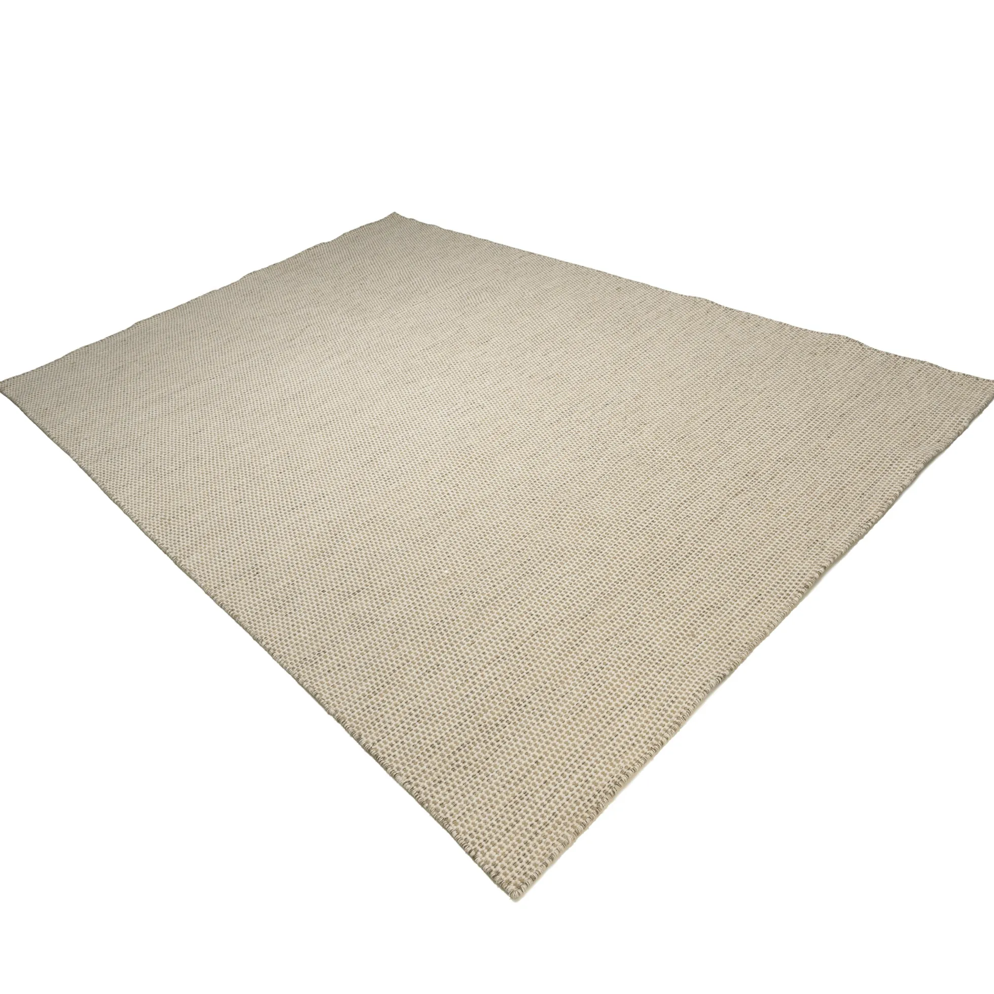 Tapis rectangulaire 200 x 290 cm laine tissée marron chiné