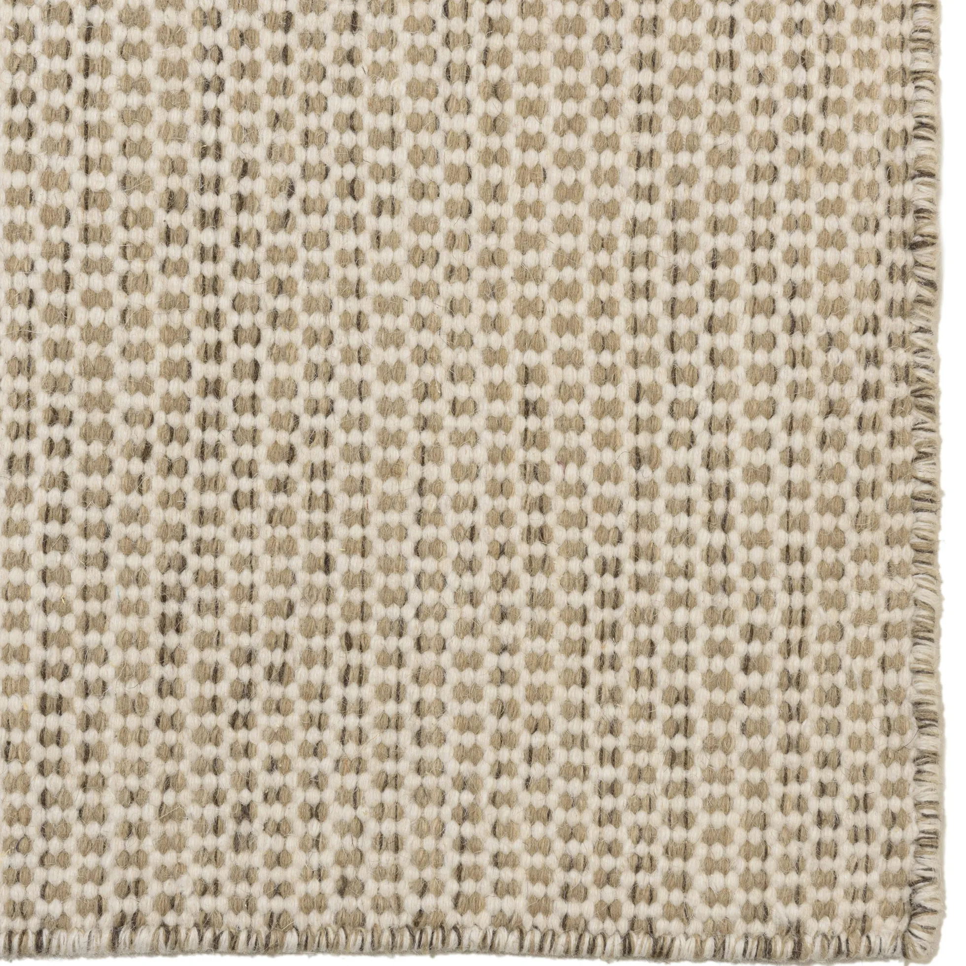 Tapis rectangulaire 200 x 290 cm laine tissée marron chiné