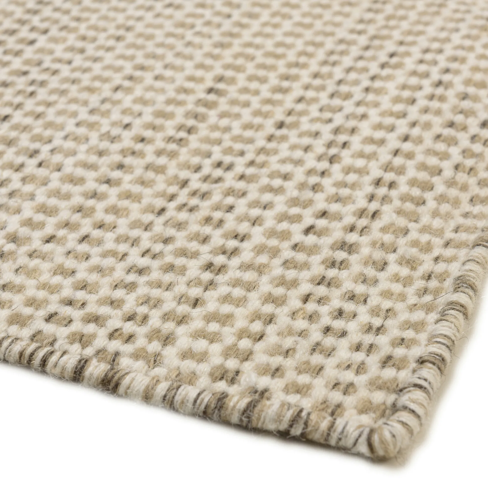 Tapis rectangulaire 200 x 290 cm laine tissée marron chiné