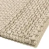 Tapis rectangulaire 160 x 230 cm laine bandes tissées lin