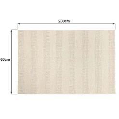 Tapis rectangulaire 160 x 230 cm laine bandes tissées lin