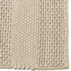 Tapis rectangulaire 160 x 230 cm laine bandes tissées lin
