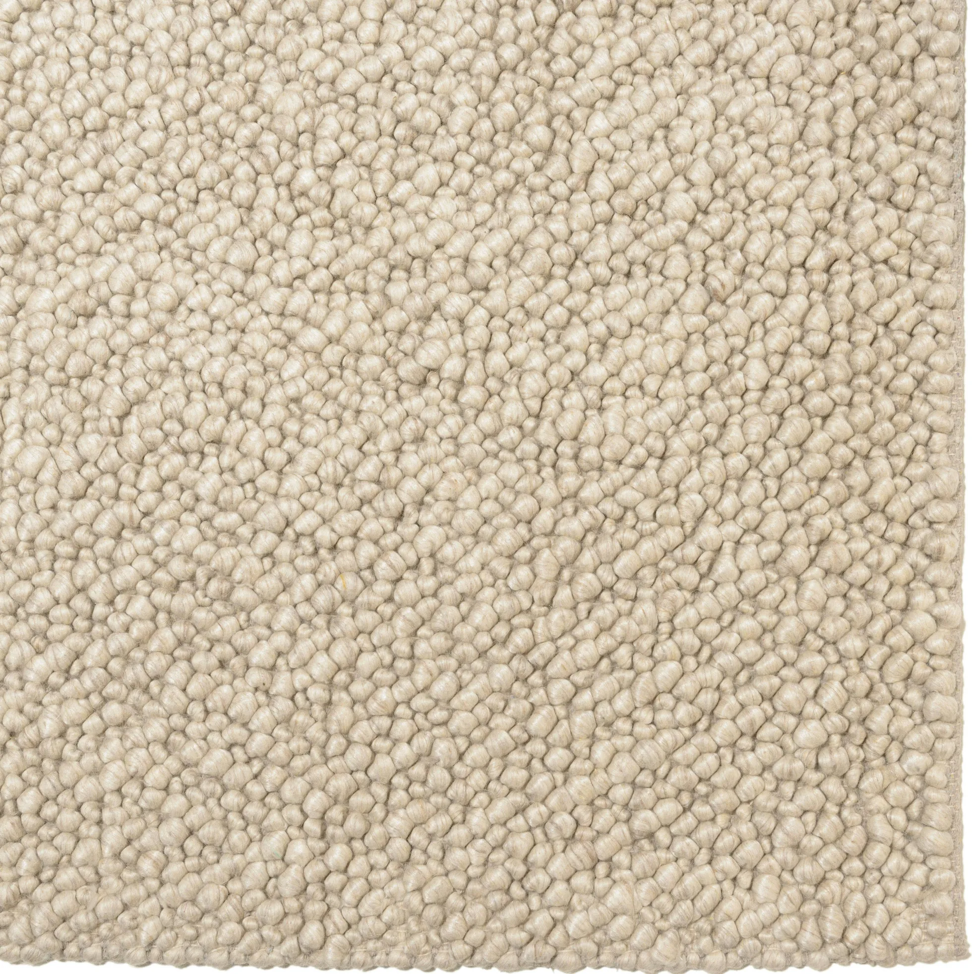 Tapis rectangulaire 160 x 230 cm laine bouclettes beige