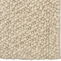 Tapis rectangulaire 160 x 230 cm laine bouclettes beige