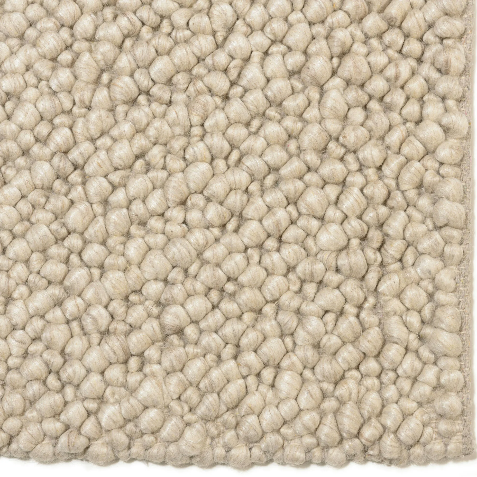 Tapis rectangulaire 160 x 230 cm laine bouclettes beige