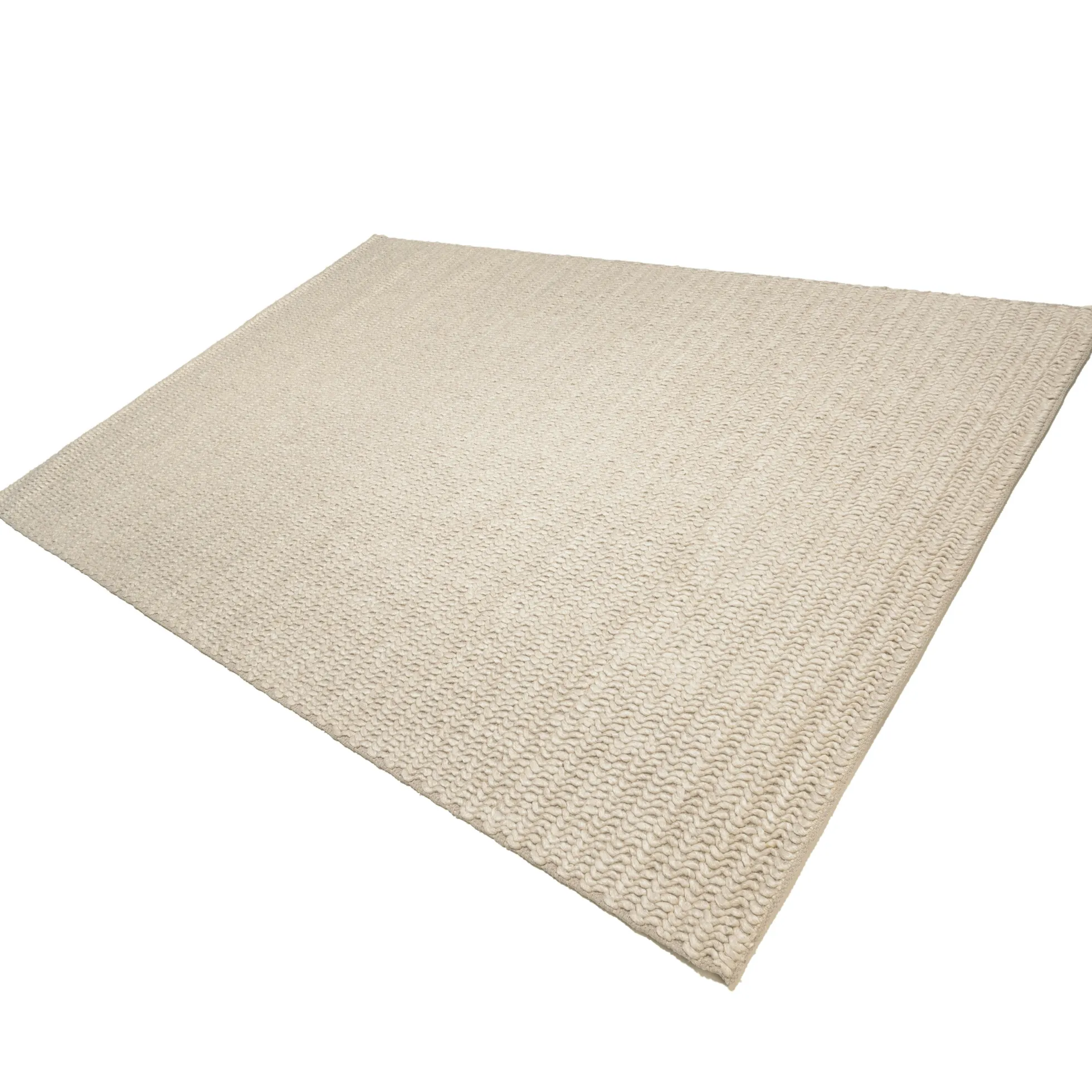 Tapis rectangulaire 200 x 290 cm laine tissée beige