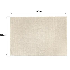 Tapis rectangulaire 200 x 290 cm laine tissée beige