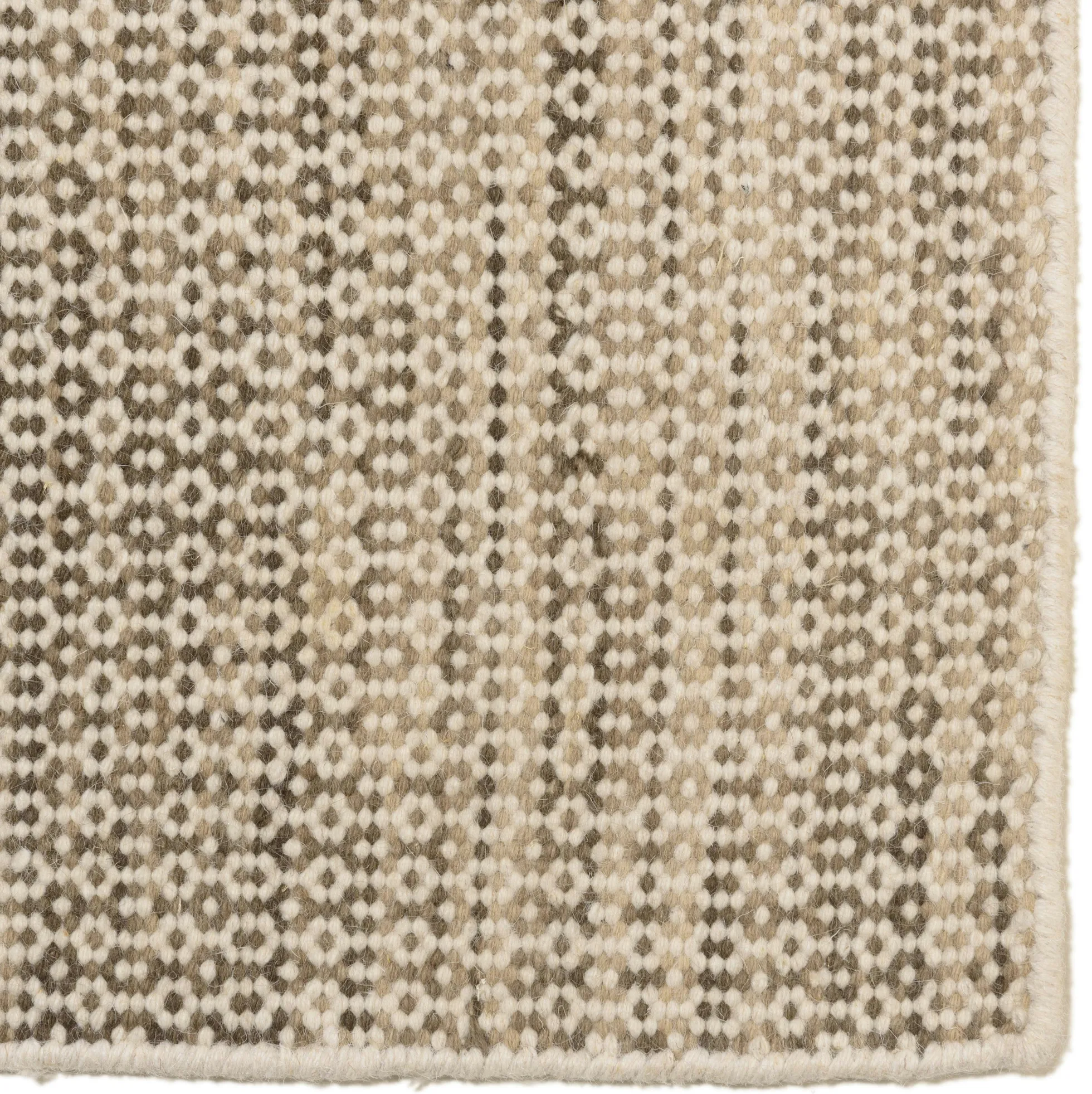 Tapis rectangulaire 160 x 230 cm laine tissée kaki chiné