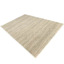 Tapis rectangulaire 160 x 230 cm laine tissée kaki chiné