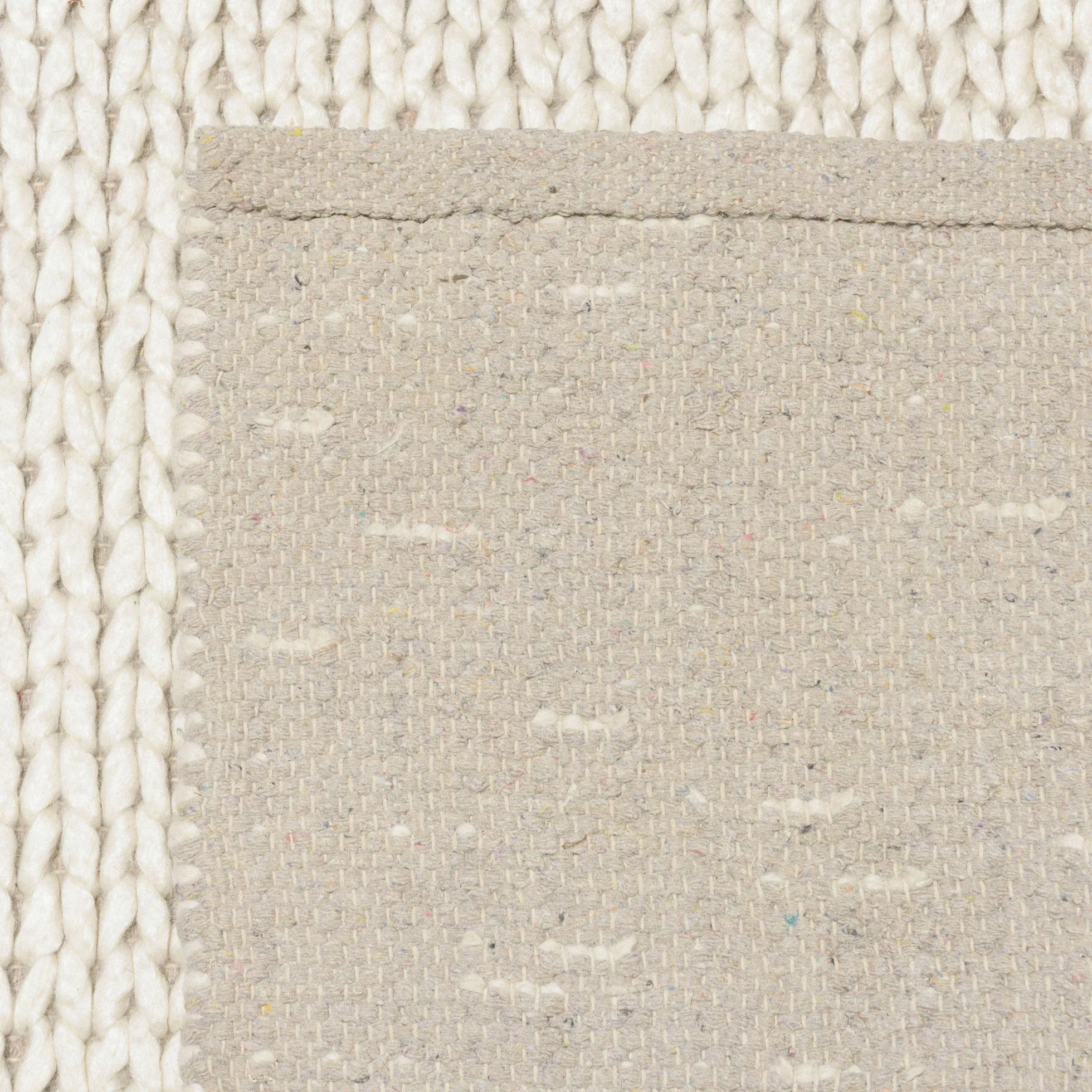Tapis rectangulaire 160 x 230 cm laine tissée écrue