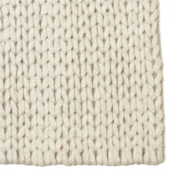 Tapis rectangulaire 160 x 230 cm laine tissée écrue