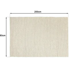 Tapis rectangulaire 160 x 230 cm laine tissée écrue