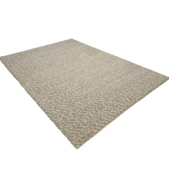 Tapis rectangulaire 160 x 230 cm laine bouclettes taupe