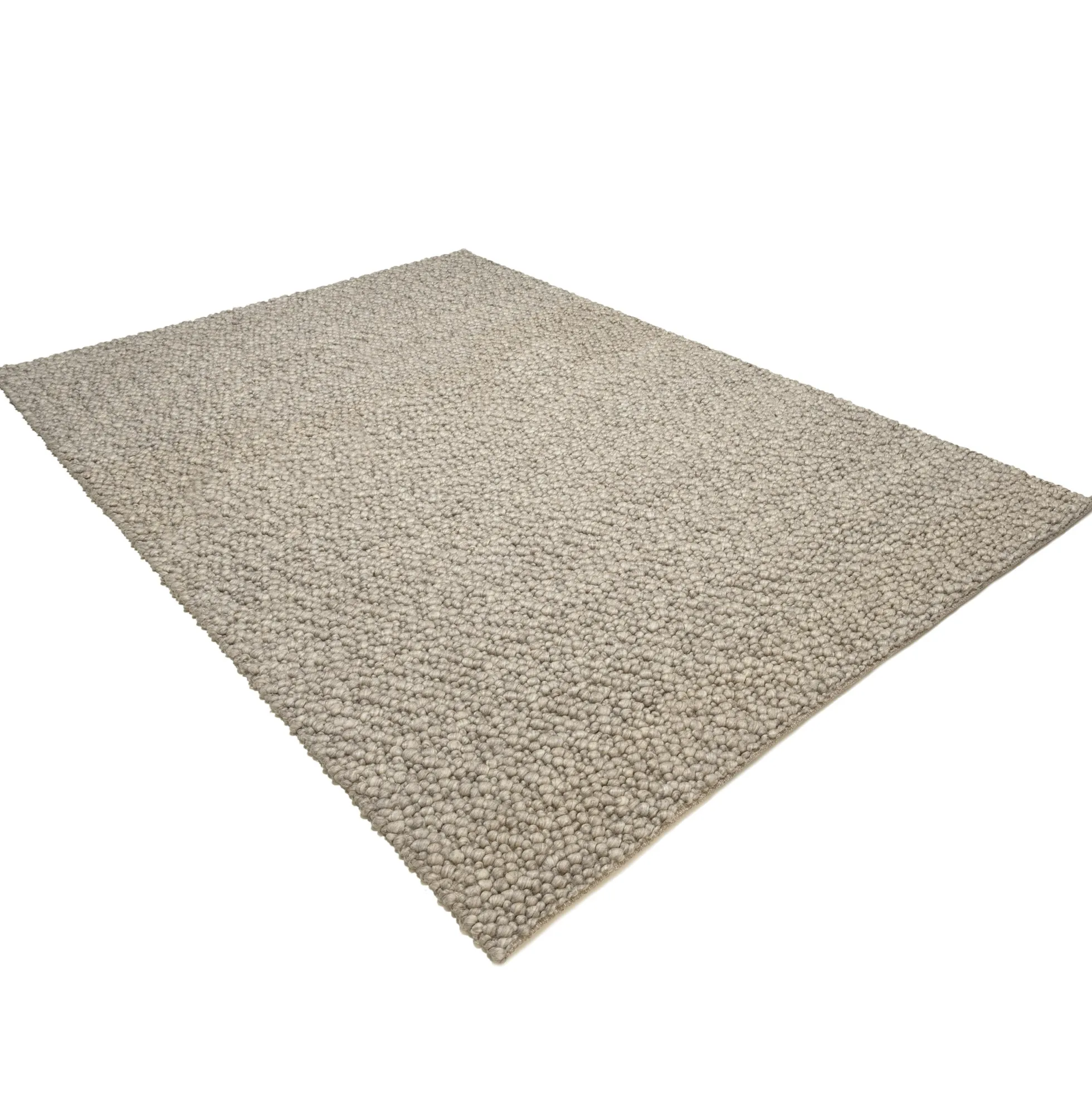 Tapis rectangulaire 160 x 230 cm laine bouclettes taupe