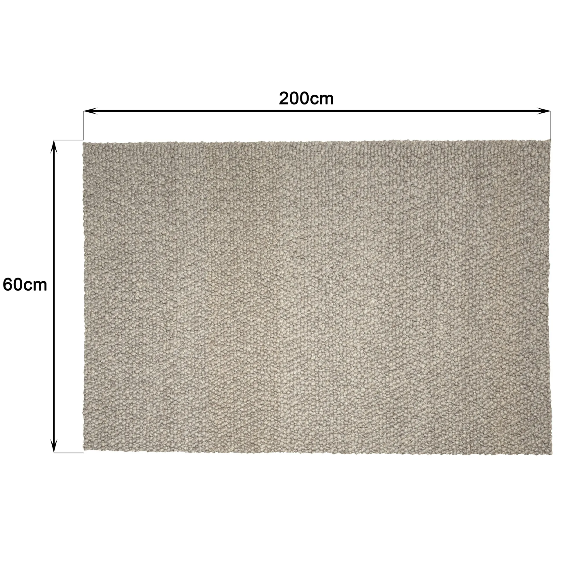 Tapis rectangulaire 160 x 230 cm laine bouclettes taupe