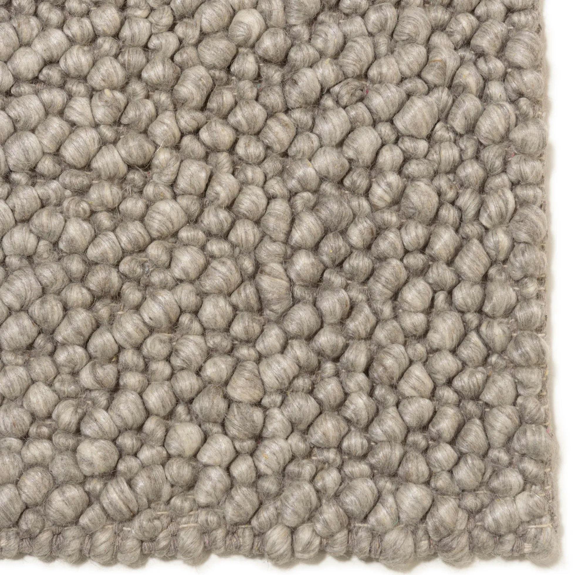 Tapis rectangulaire 160 x 230 cm laine bouclettes taupe