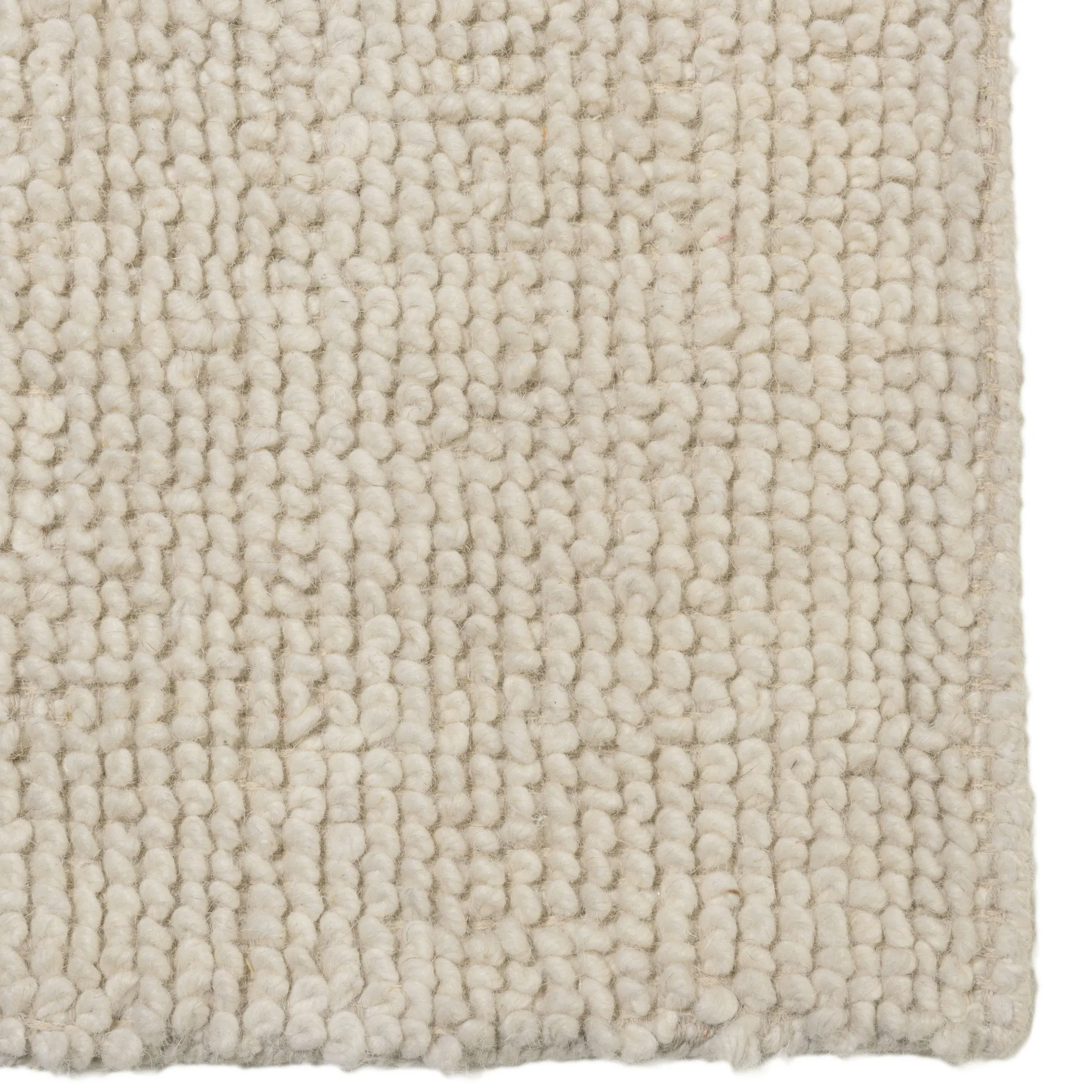 Tapis rectangulaire 200 x 290 laine bouclée ivoire