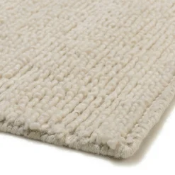 Tapis rectangulaire 200 x 290 laine bouclée ivoire