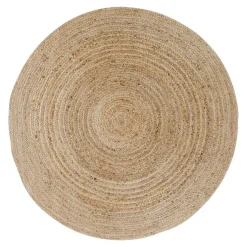 Tapis rond en jute tressée Ø180 cm - style bohème et nature FEZ