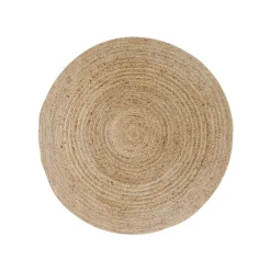 Tapis rond en jute tressée Ø90 cm - style bohème et nature FEZ