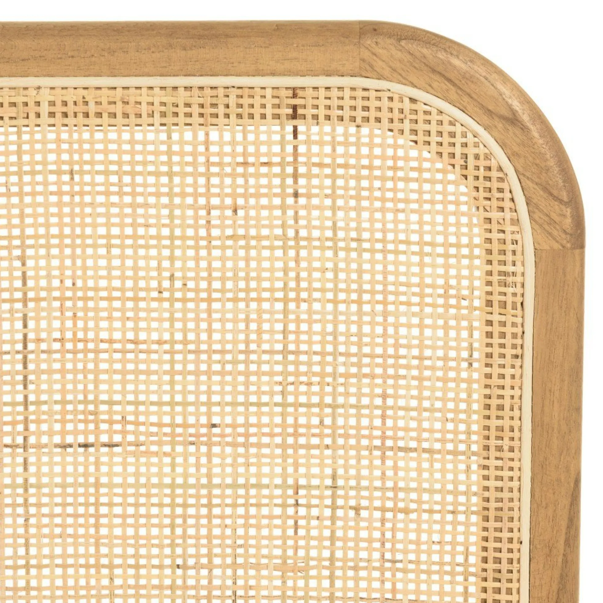 Tête de lit en bois de mindi et rotin naturel pour lits 80/90cm TIVARO